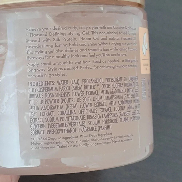SheaMoisture Coconut & Hibiscus + Flaxseed Defining Styling Gel 15 Oz 14CT - Picture 3 of 4